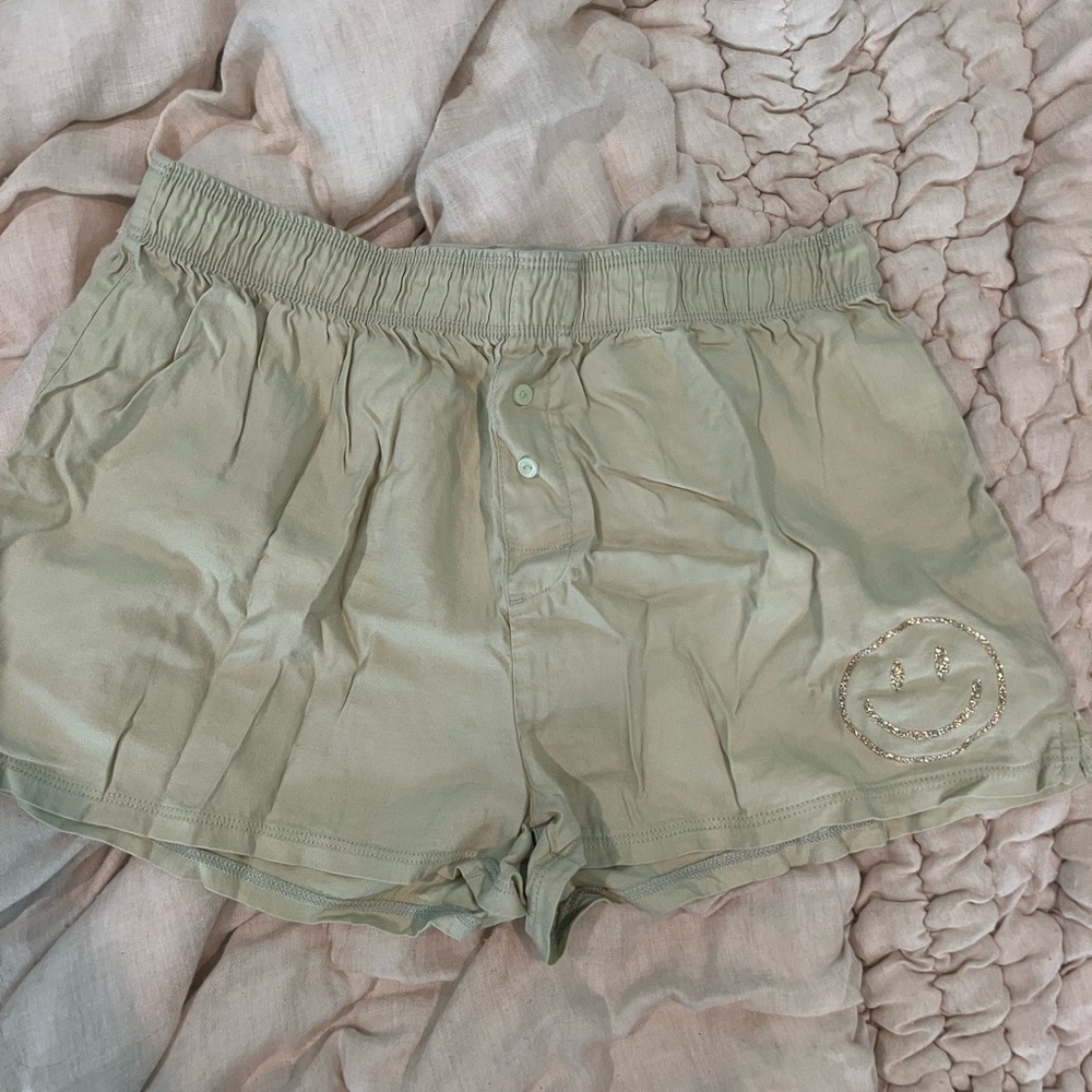Never worn PINK smiley pj shorts
